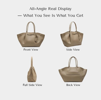 Elegant Daily Tote Bag – Premium PU Leather with Top Handle & Removable Pendant